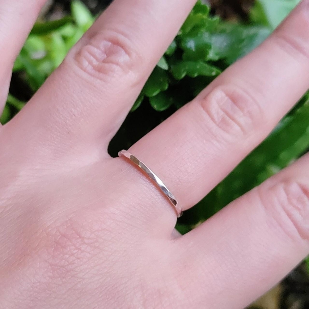 New Solid 925 Sterling Silver Hammered Ring - image 3
